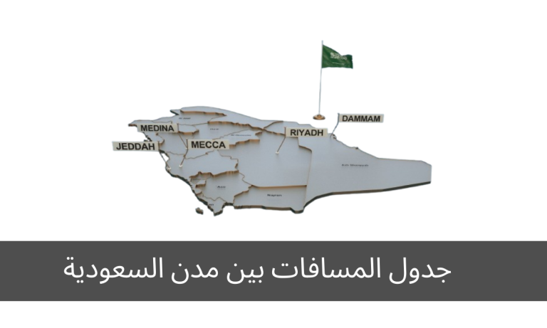 جدول المسافات بين مدن السعودية